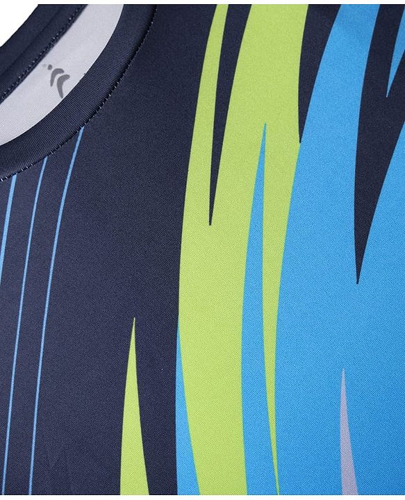 Pine Active Half Sleeves T-Shirt with Abstract Print - Grey