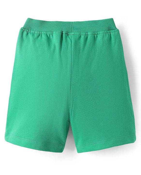 Babyhug Single Jersey Knit Half Sleeves T-Shirt & Shorts Set with Jungle Theme Print - Mint