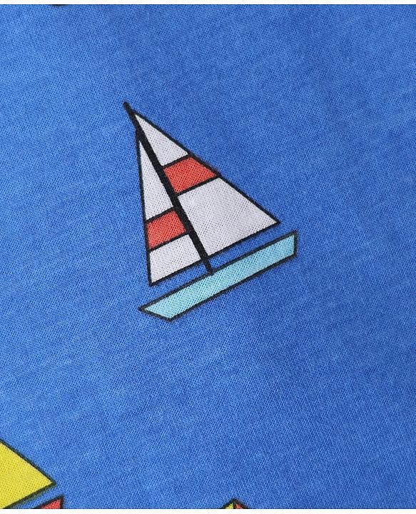 Babyhug 100% Cotton Knit Sleeveless Air Balloon & Boat Printed Sando Vests Pack of 3 - Multicolor