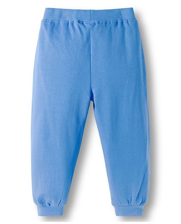 Babyhug Terry Knit Full Length Lounge Pant With Stripes Pack Of 2 - Blue & Navy Blue