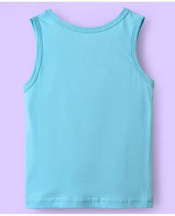 Babyhug 100% Cotton Sleeveless Vests With Stripes & Animal Print Pack Of 3 - Light Blue White & Yellow
