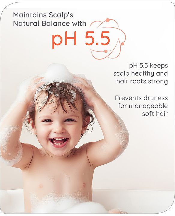 Babyhug Pro Sensitive pH 5.5 Peach Milk Shampoo - 100 ml | No Tears | Mild Cleansing | Soft & Shiny Hair | Easy Rinse Off | Safe Hypoallergenic Formula | Paediatrician & Dermatologist Tested | 0+ m