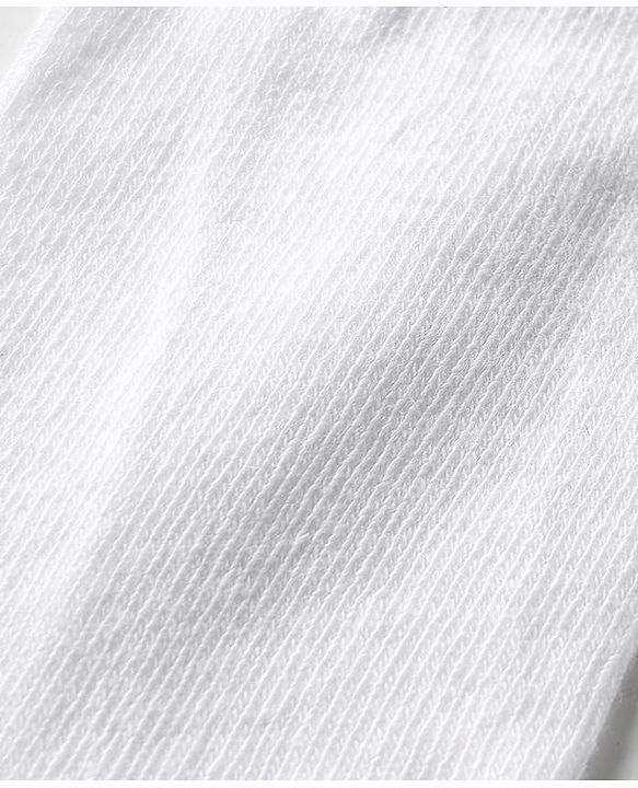 Cute Walk By Babyhug Cotton Knit Mid Calf Length Anti Bacterial Solid Coloured Socks Pack Of 3 - White