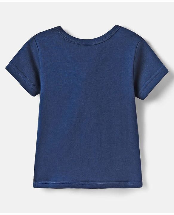 Babyhug 100% Cotton Half Sleeves Front Open Jhablas With Stripes & Animals Print Pack Of 3 - Navy Blue White & Light Blue.