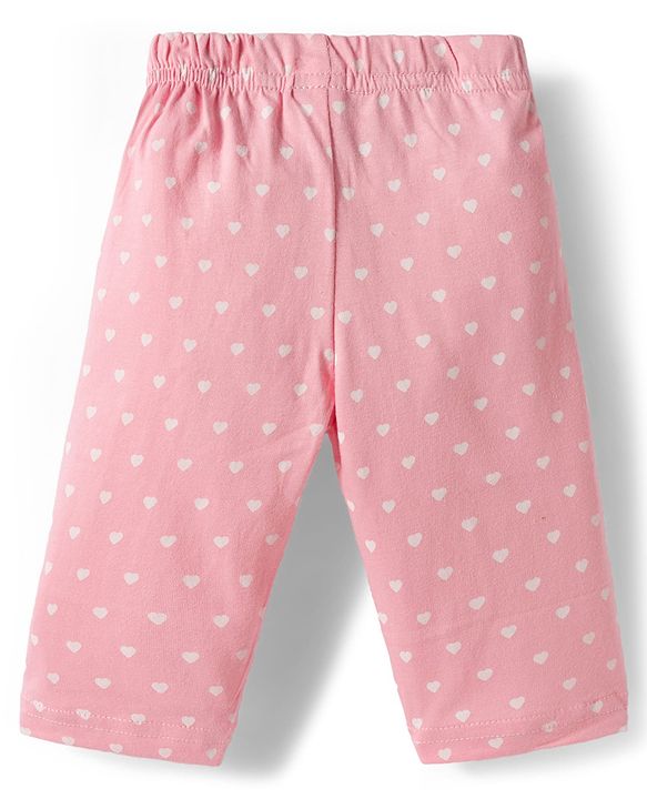 Babyhug Cotton Knit Full Sleeves Co-ords Night Suit with Polka Dots Print - Pink