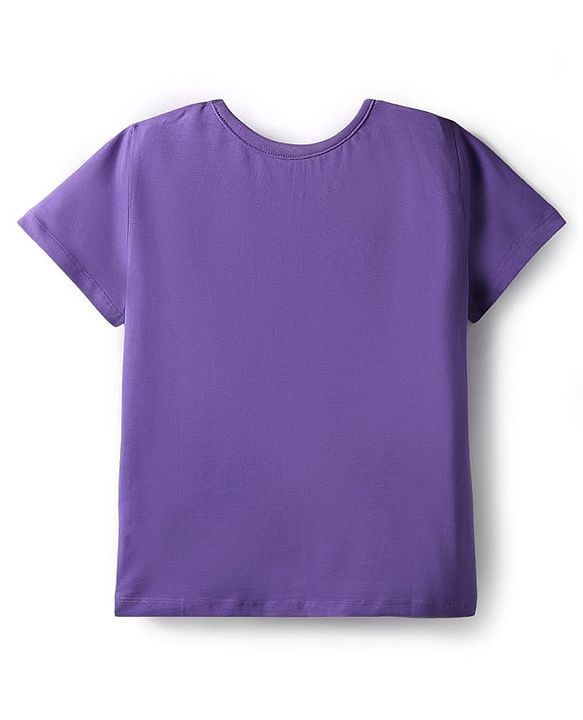Pine Kids Marvel Single Jersey Knit Half Sleeves T-Shirt & Shorts Set With Avengers Graphics - Purple & Blue