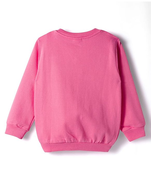Babyhug Cotton Knit Full Sleeves Sweatshirts With Floral & Reindeer Print Pack of 2 - Pink & Purple