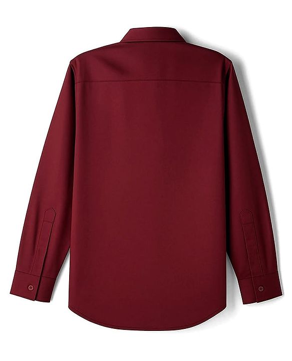 Pine Kids Cotton Woven Full Sleeves Solid Party Shirt With Bow - Maroon