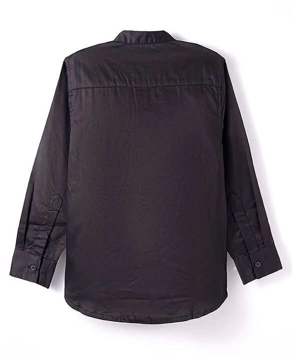 Pine Kids Cotton Woven Full Sleeves Party Shirt with Pin Tuck Pattern - Black