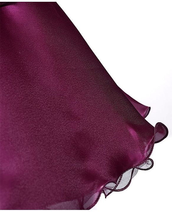 Babyhug Woven Sleeveless Party Dress With Floral Applique On Yoke - Wine