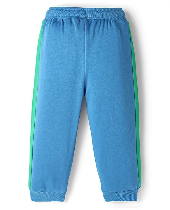 Babyhug Disney Single Jersey Knit Full Sleeves T-Shirt & Lounge Pant Set with Lion King Graphic and Badge Detailing - Green & Blue