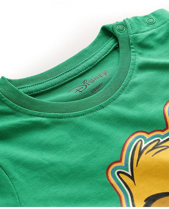 Babyhug Disney Single Jersey Knit Full Sleeves T-Shirt & Lounge Pant Set with Lion King Graphic and Badge Detailing - Green & Blue