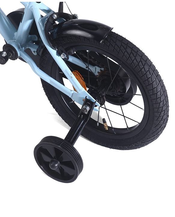 Babyhug Cruise Bicycle for Kids Cycle for 3 to 5 Years Boys & Girls 14T Inches- Blue| 90% Pre-Installed| Sturdy Frame| Training Wheels| Durable Brake| Rubber Tyres| Height Adjustable Seat and Handle