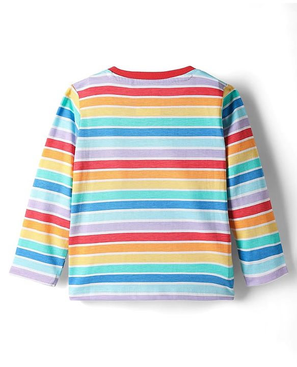 Babyhug Disney Single Jersey Knit Full Sleeves Dungaree & Tee With Mickey Mouse Print - Navy Blue