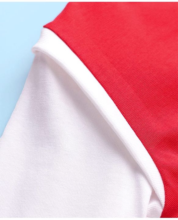 Babyhug Disney Single Jersey Knit Full Sleeves T-Shirt & Joggers Set with Mickey Mouse Graphic - Red White & Black