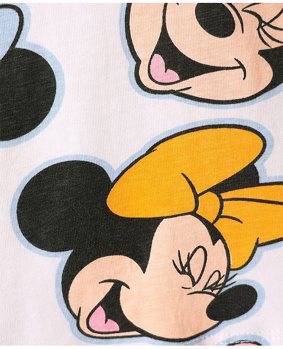 Babyhug Disney 100% Cotton Full Sleeves T- Shirt & Dungaree With Minnie Mouse Graphic - Multi Colour