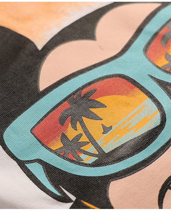 Babyhug Disney Single Jersey Knit Half Sleeves Ombre T-Shirt & Shorts With Mickey Mouse Graphics - Orange