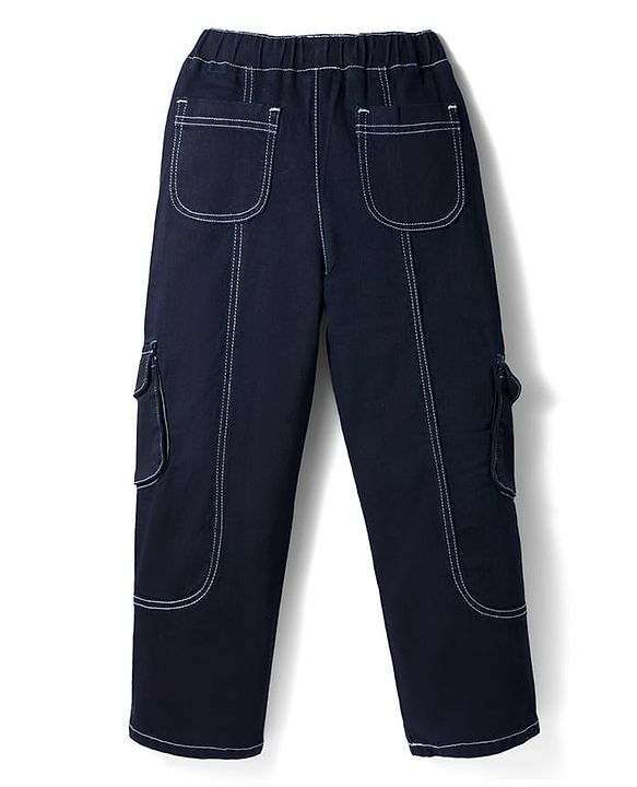 Pine Kids Denim Woven Full Length Washed Jeans - Black