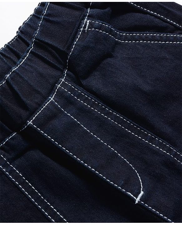 Pine Kids Denim Woven Full Length Washed Jeans - Black