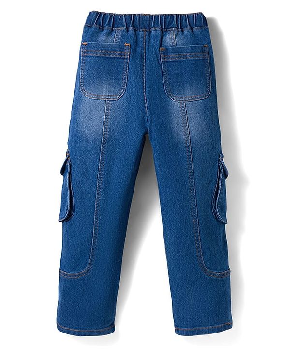 Pine Kids Denim Woven Full Length Washed Jeans - Black