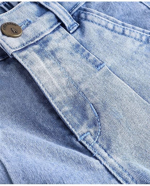 Pine Kids Woven Full Length Washed Denim Jeans - Light Blue
