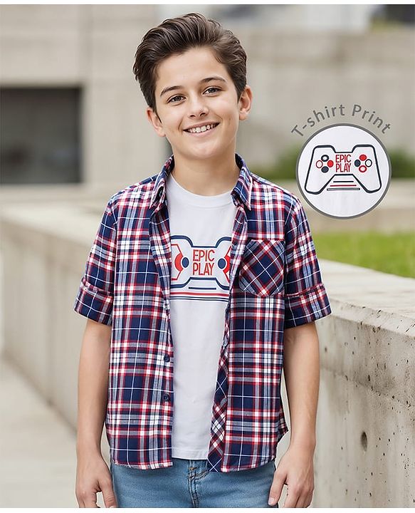 Pine Kids Male Checks Shirts 8-9Y MULTI