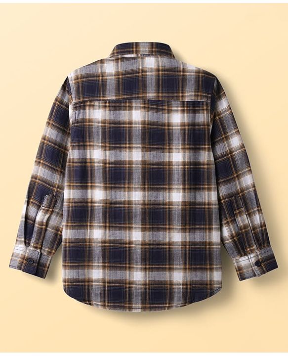 Pine Kids Cotton Knit Full Sleeves Checkered Shirt with Shirts - Multicolor