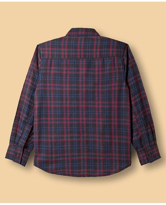 Pine Kids Cotton Woven Full Sleeves Checkered Shirt with Inner Tee - Multicolor