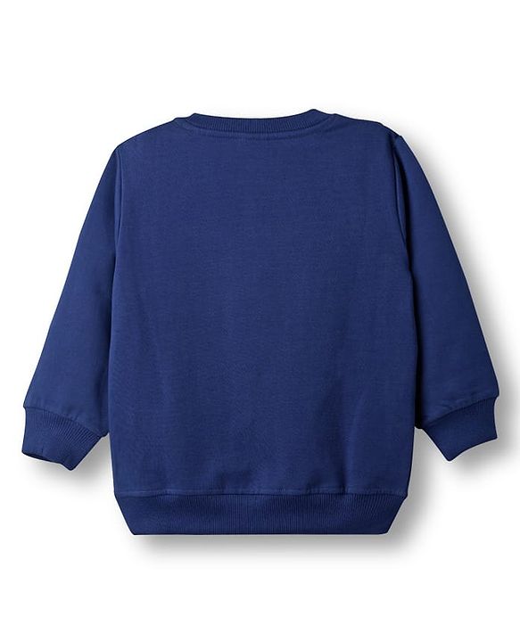 Babyhug Cotton Knit Full Sleeves Striped Pullover Sweatshirt with Tiger Print Pack of 2 - Navy Blue