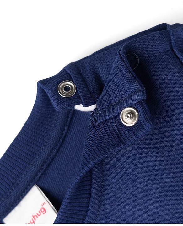 Babyhug Cotton Knit Full Sleeves Striped Pullover Sweatshirt with Tiger Print Pack of 2 - Navy Blue