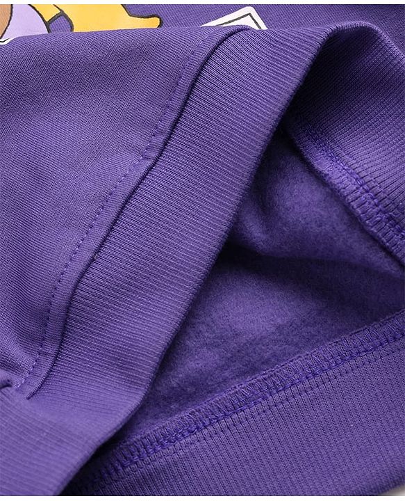 Babyhug Cotton Knit Full Sleeves Sweatshirt With Lion Graphics - Purple
