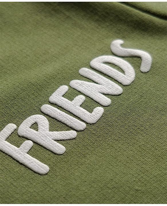 Babyhug Cotton Knit Full Sleeves Pullover Sweatshirt with Bear Graphic - Green