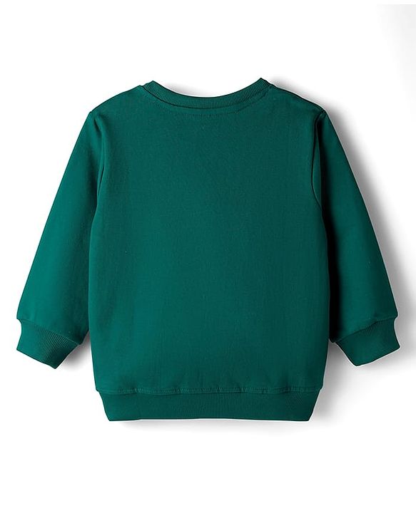 Babyhug Cotton Knit Full Sleeves Sweatshirts With Animal Graphics Pack of 2 - Green & Light Pink