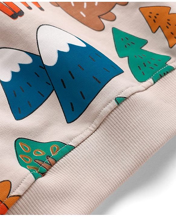 Babyhug Cotton Knit Full Sleeves Sweatshirts With Animal Graphics Pack of 2 - Green & Light Pink