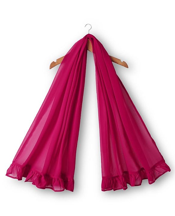 Babyhug Georgette Woven Frill Sleeves Lehenga Choli and Dupatta Set with Embroidery - Maroon