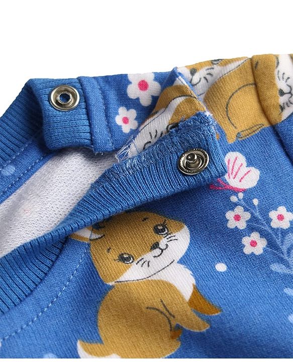 Babyhug Cotton Knit Full Sleeves Sweatshirts With Bunny Graphics Pack of 2 - Pink & Blue