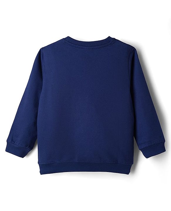 Babyhug Cotton Knit Full Sleeves Sweatshirts With Floral & Butterfly Graphics Pack of 2 - Navy Blue & White