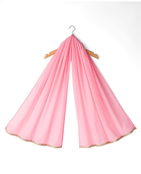 Babyhug Woven Flutter Sleeves Choli Lehenga & Dupatta Set With Sequin Detailing - Pink