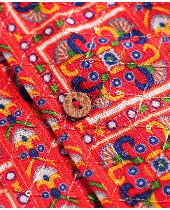 Babyhug Woven Full Sleeves Kurta Pajama With Printed Jacket - Mustard