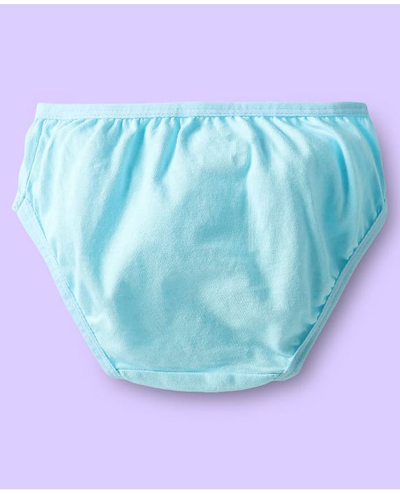 Babyhug 100% Cotton Knit Panties With Heart & Rainbow Print Pack of 3 - Pink Light Blue & White
