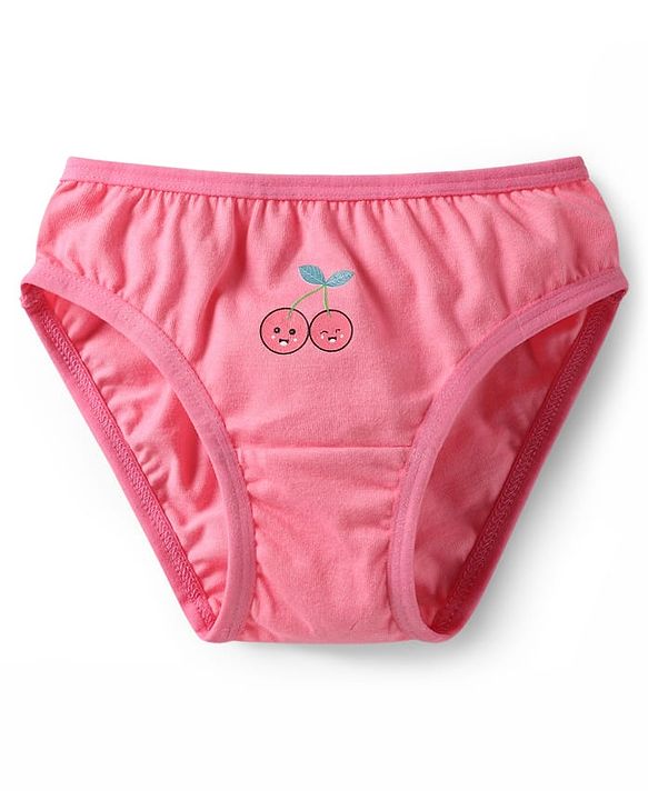 Babyhug 100% Cotton Knit Antibacterial Panties With Polka Dot & Tropical Theme Print Pack Of 3 - Orange Light Blue & Pink