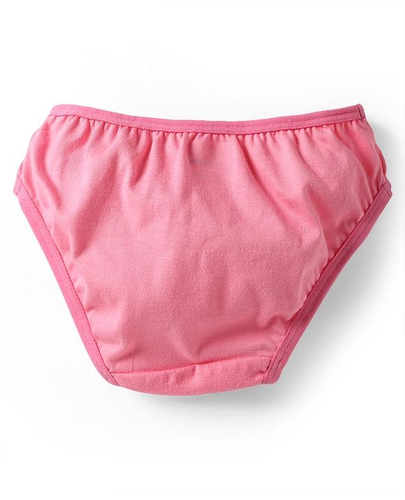 Babyhug 100% Cotton Knit Antibacterial Panties With Polka Dot & Tropical Theme Print Pack Of 3 - Orange Light Blue & Pink