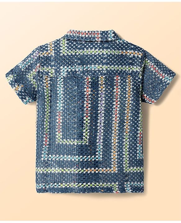 Babyhug Woven Half Sleeves Printed Shirt & Shorts With Inner Tee - Multicolor