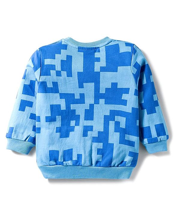 Babyhug Disney Terry Knit Full Sleeves Pullover Sweatshirt with Simba Graphics - Blue