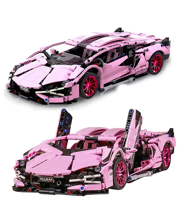 Elecart Speed Champions Lamborghini Toy Car Model Kit 1280 PCS Sports Car  Building Blocks Set for Kids Adults, Pink Collectible MOC Model, STEM  Gift