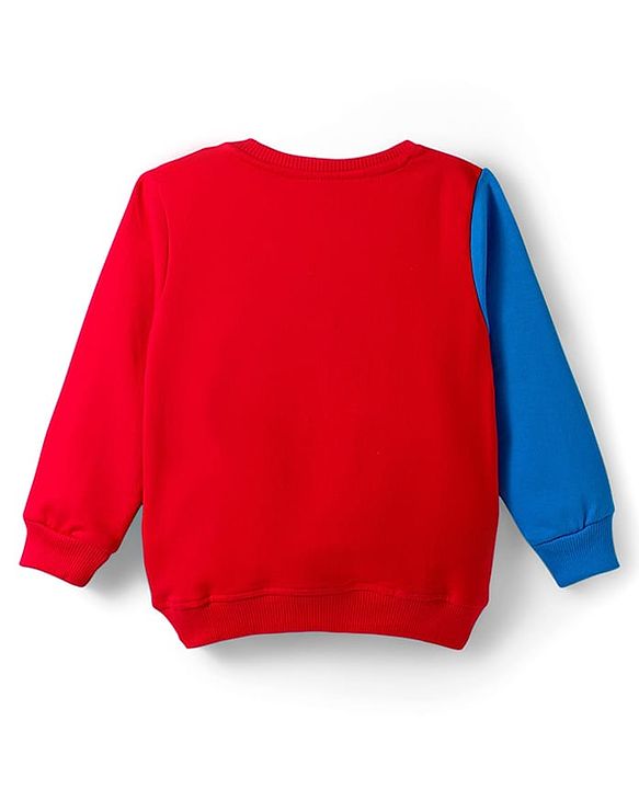Babyhug Disney Terry Knit Drop Shoulder Full Sleeves Sweatshirt With Avengers Graphics - Red