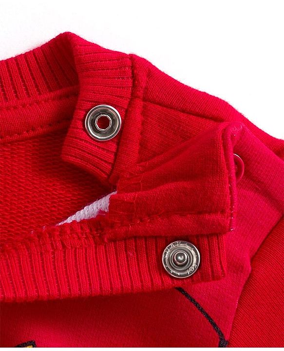 Babyhug Disney Terry Knit Drop Shoulder Full Sleeves Sweatshirt With Avengers Graphics - Red