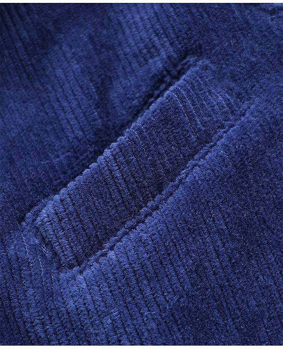 Babyhug Woven Full Sleeves Solid Party Blazer - Navy Blue