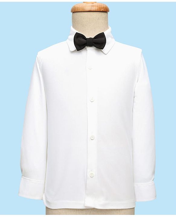 Babyhug Knitted Full Sleeves Textured Party Suit with Waistcoat Shirt Pant & Bow - Black & White