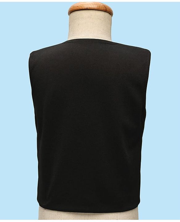 Babyhug Knitted Full Sleeves Textured Party Suit with Waistcoat Shirt Pant & Bow - Black & White